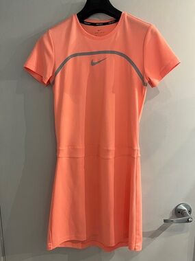 Nike Dri-Fit Golf Coral Pink Short Sleeve Sport Dress with Reflective Accent